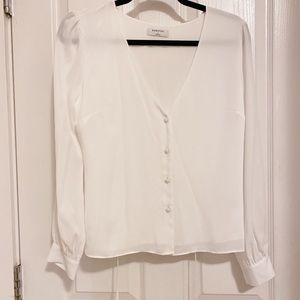 Babaton Blouse with tie-back in White